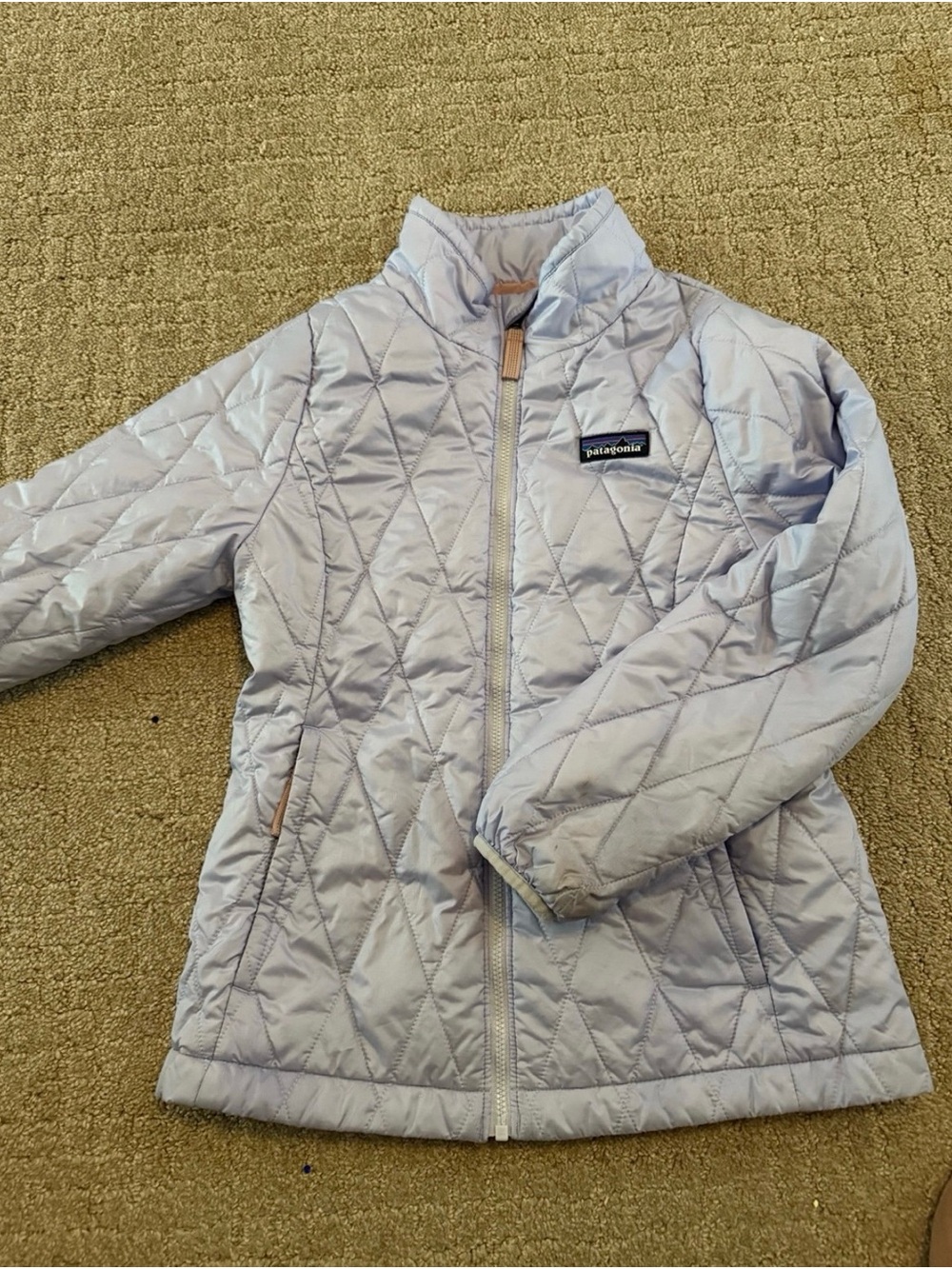 Patagonia Girls' Pale Blue Quilted Puffer Jacket